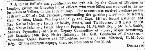 Deaths, Marriages, News and Promotions
 (1807)