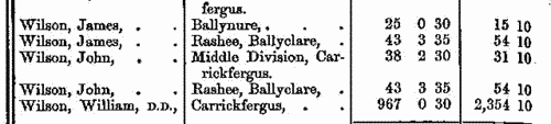 Freeholders in Carrickfergus
 (1873-1875)