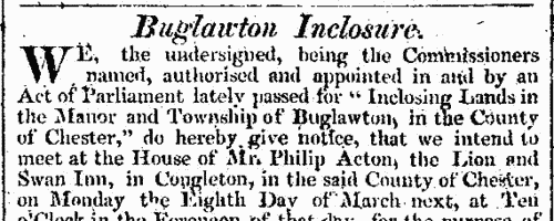 In the news in Macclesfield
 (1819)