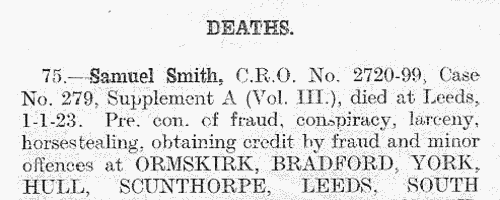 Deaths of persons wanted by the police
 (1923)