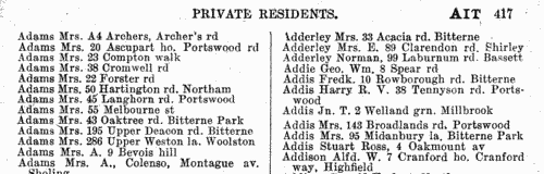 Residents of Southampton
 (1956)