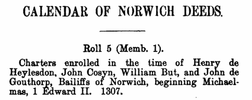 Inhabitants of Norwich
 (1307-1341)