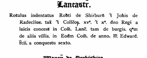 Inhabitants of Caton with Claughton in Lancashire
 (1332)
