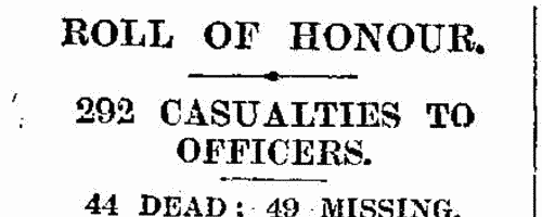 Officers Wounded and Missing in the Great War
 (1916)