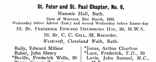 Freemasons in Alleyn chapter, London
 (1938)
