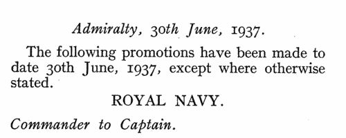 Royal Naval Reserve: Promotions
 (1937)
