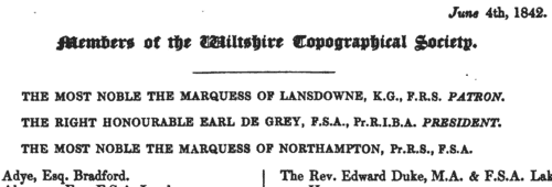Members of the Wiltshire Topographical Society
 (1842)