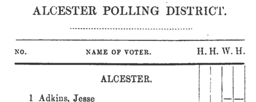 Electors for Billesley
 (1868)