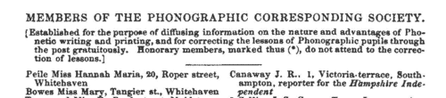 Members of the Phonographic Corresponding Society
 (1845)