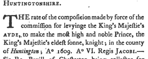 Huntingdonshire Freeholders
 (1609)
