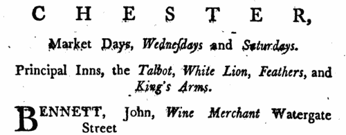 Cheshire Merchants: Chester
 (1787)