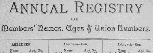 Boot and Shoe Operatives: Aberdeen
 (1894)