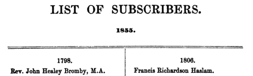 Members of Hull Subscription Library
 (1855)