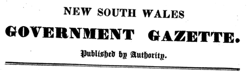 Purchasers of Government Land, New South Wales (1836)