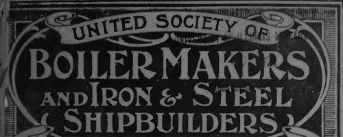 Boiler Makers and Iron and Steel Shipbuilders: Haverton Hill (1921)