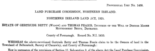 Owners and tenants of land in county Fermanagh (1930)