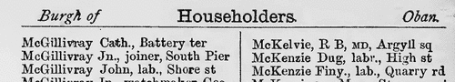 Householders in Oban (1886)