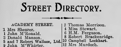 Residents of Ayr: Content Avenue (1928)