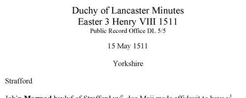 Yorkshire Cases in the Duchy Court (1511)