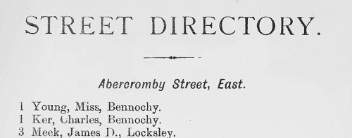 Residents of Abercromby Street, Helensburgh (1899)