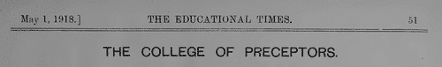 Licentiates in the Theory and Practice of Education (1918)