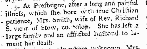 Deaths, Marriages, News and Promotions
 (1793)