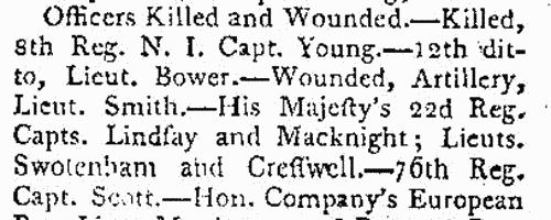 Deaths, Marriages, News and Promotions
 (1805)