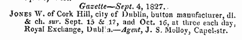 Irish Bankrupts
 (1827)