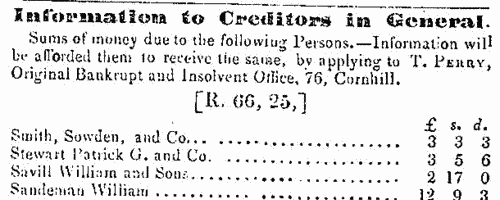 Bankruptcy information
 (1839)