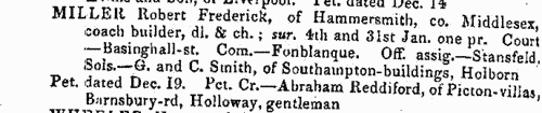 Petitioning Creditors and Solicitors
 (1854)