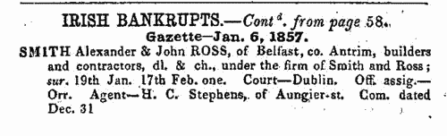 Irish Bankrupts
 (1857)