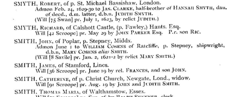 PCC Probates and Administrations
 (1630)