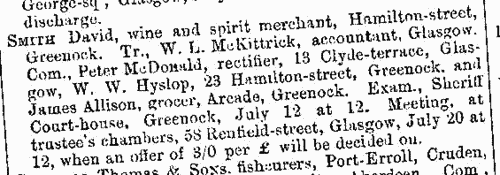 Scottish Debtors, Insolvents and Bankrupts
 (1881)