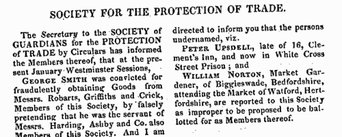 Deaths, Marriages, Literary News, Bankrupts, Patents, and Dissolutions of Partnerships
 (1823)