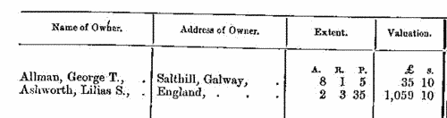 Freeholders in Galway town (1873-1875)