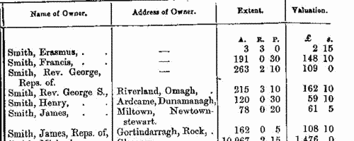 Freeholders in county Tyrone
 (1873-1875)