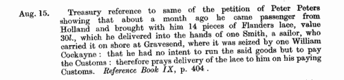 Treasury and Customs Records
 (1718)