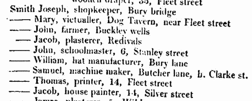 Inhabitants of Edenfield, Nuttall Lane and Ramsbottom in Lancashire
 (1818)