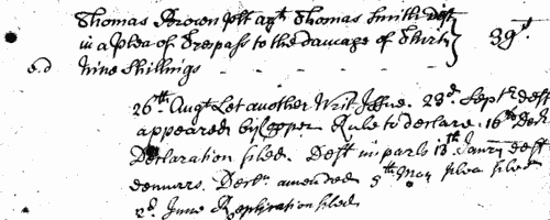 East Cheshire plaintiffs and defendants
 (1736)