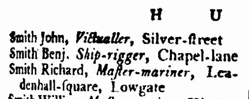 Inhabitants of Cowes in the Isle of Wight
 (1790-1797)