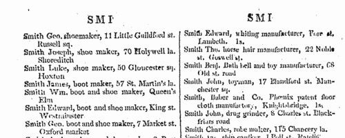 Traders and professionals in London
 (1805)