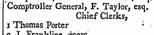 Customs and Excise officers and clerks in London
 (1805)