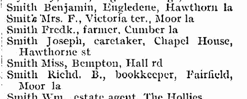 Inhabitants of Wilmslow near Macclesfield in Cheshire
 (1910)