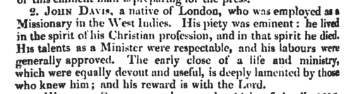 Obituaries of Wesleyan Methodist ministers
 (1814-1815)