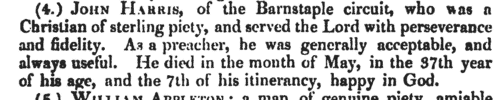 Obituaries of Wesleyan Methodist ministers
 (1816-1817)