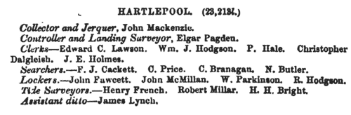 Customs Officers in Wexford
 (1858)