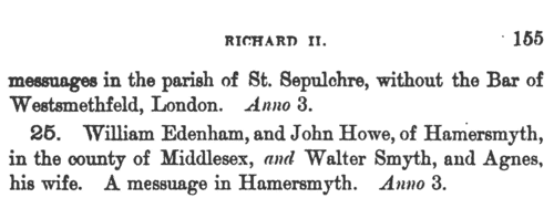 London and Middlesex Feet of Fines
 (1198-1485)