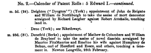 Patent Rolls: entries for Devon (1276-1277)
