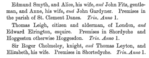 London and Middlesex Feet of Fines
 (1485-1569)