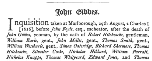 Wiltshire freeholders
 (1625-1645)